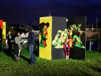 PA 01  Plan-les-Ouates, le 15 août 2014. 8ème édition du Plein-les-Watts Festival consacré au Reggae. Des peintures aux couleurs rasta à l'entrée du festival.©Pierre Albouy