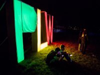 PA 13  Plan-les-Ouates, le 15 août 2014. 8ème édition du Plein-les-Watts Festival consacré au Reggae. Les trois lettres du festival aux couleurs rasta installées sur la coline surplombant les scènes.©Pierre Albouy